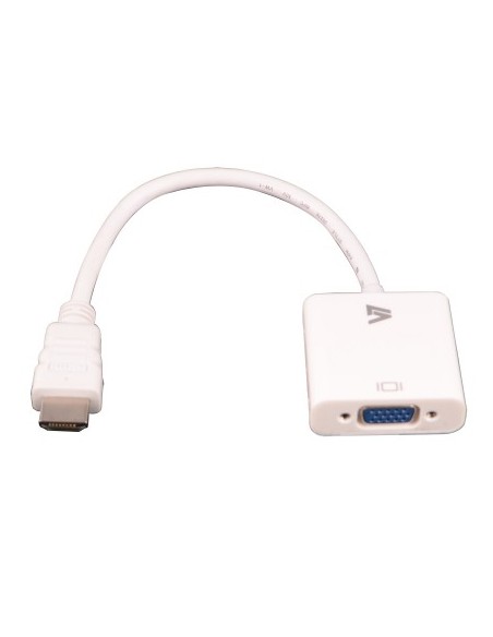 V7 Adaptateur vidéo HDMI mâle vers VGA femelle, blanc