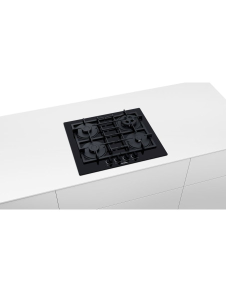 Bosch Serie 4 PNP6B6B90 plaque Noir Intégré 60 cm Gaz 4 zone(s)