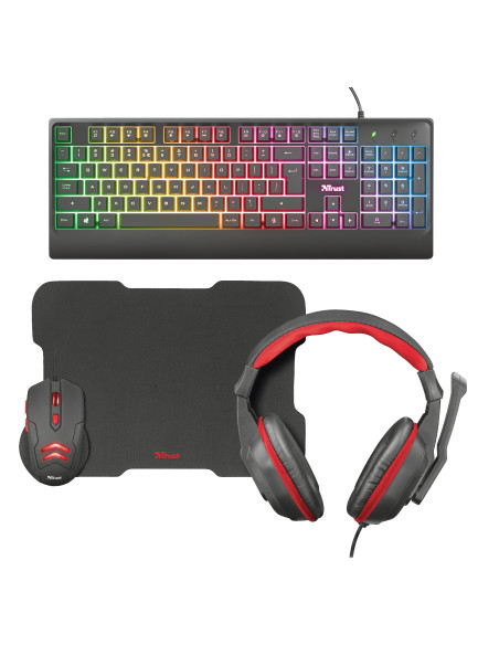 Trust Ziva clavier Souris incluse USB AZERTY Français Noir