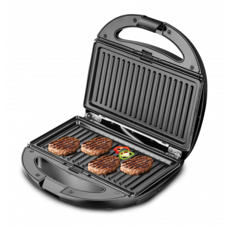 CROQUE GAUFRIER GRILL INOX ROUGE 800W