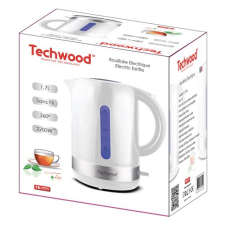 BOUILLOIRE S FIL 1 7L BLANCHE INOX