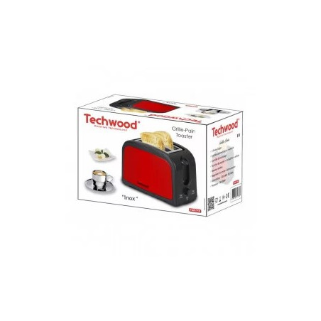 GRILLE P AIN INOX ROUGE 2 FENTES 850W