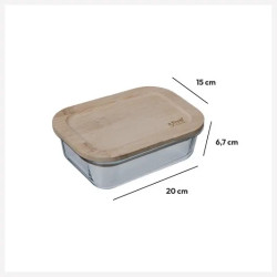 BOITE CARRE VERRE   BAMBOU 1L 2