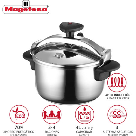 COCOTTE MINUTE 4L INOX 18 10