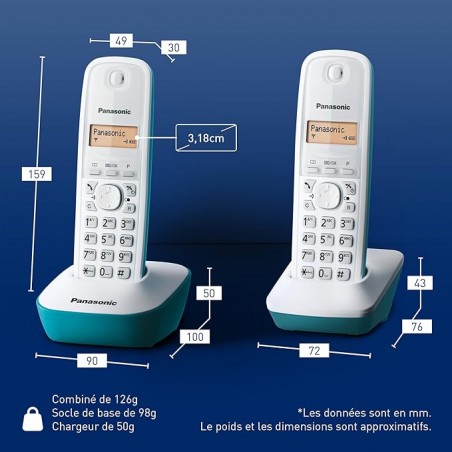 TEL DUO S FIL BLANC BLEU