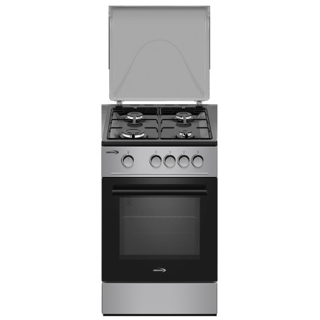 CUISINIERE 50X50 4 FEUX GAZ FOUR GAZ SILVER