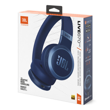 JBL Live 670NC Casque Sans fil Arceau Appels/Musique Bluetooth Bleu
