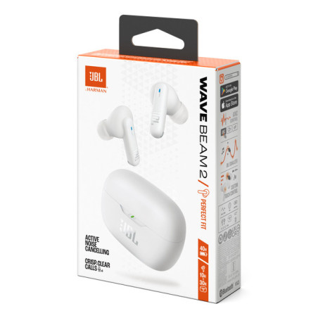 JBL Wave Beam 2 Casque Sans fil Ecouteurs Appels/Musique Bluetooth Blanc