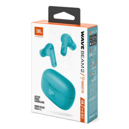 JBL Wave Beam 2 Casque Sans fil Ecouteurs Appels/Musique Bluetooth Bleu