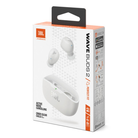 JBL Wave Buds 2 Casque True Wireless Stereo (TWS) Ecouteurs Appels/Musique Bluetooth Blanc