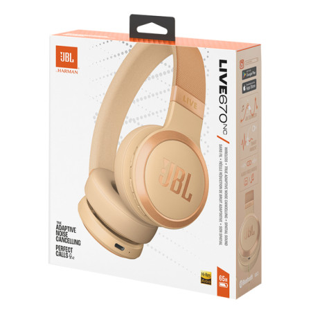 JBL Live 670NC Casque Sans fil Arceau Appels/Musique Bluetooth Sable