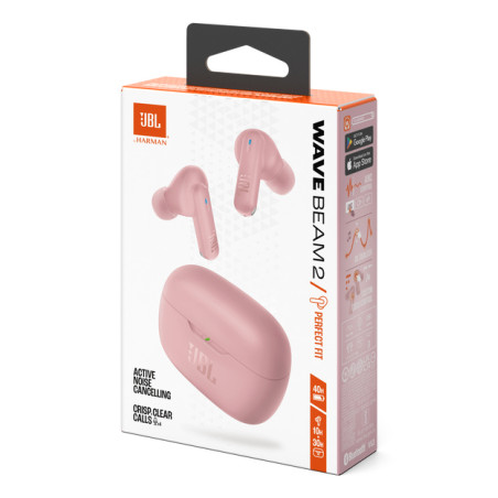 JBL Wave Beam 2 Casque Sans fil Ecouteurs Appels/Musique Bluetooth Rose