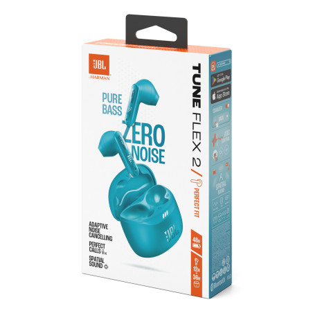 JBL Tune Flex 2 Casque True Wireless Stereo (TWS) Ecouteurs Appels/Musique Bluetooth Turquoise