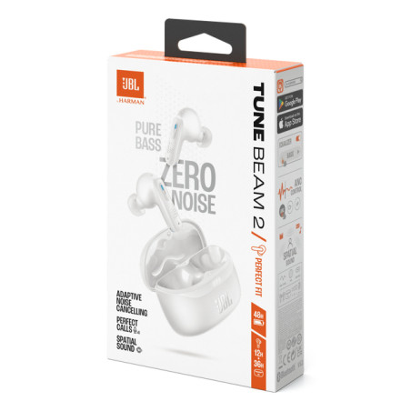 JBL Tune Beam 2 Casque Sans fil Ecouteurs Appels/Musique Bluetooth Blanc