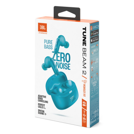 JBL Tune Beam 2 Casque Sans fil Ecouteurs Appels/Musique Bluetooth Turquoise