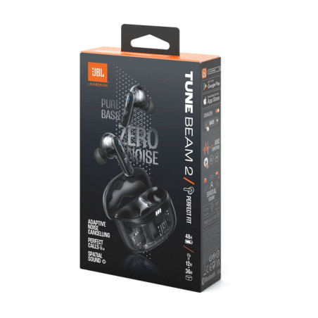 JBL Tune Beam 2 Ghost Edition Casque Sans fil Ecouteurs Musique/Quotidien Bluetooth Noir