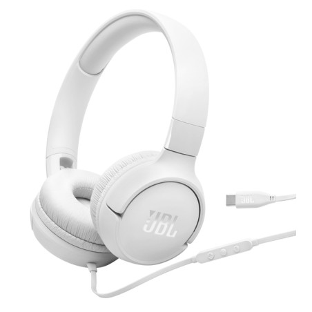 JBL Tune 520C USB-C Casques Avec fil Arceau Appels/Musique USB Type-C Blanc