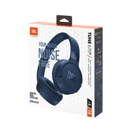 JBL Tune 670 NC Casque Avec fil &sans fil Arceau Appels/Musique USB Type-C Bluetooth Bleu