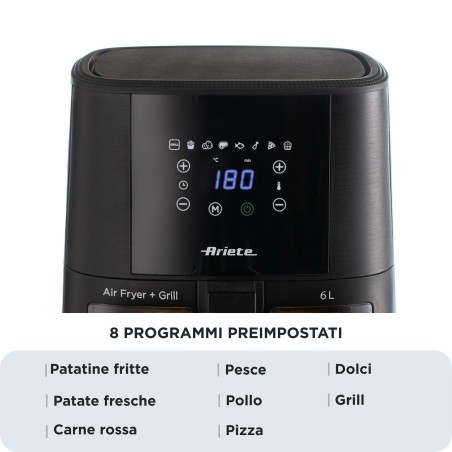 Ariete 4626/00 Unique 6 L Autonome 1300 W Friteuse d’air chaud Noir