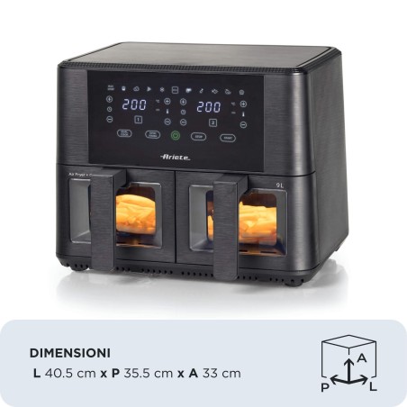 Ariete 4631/00 Double 9 L 2400 W Friteuse d’air chaud Noir