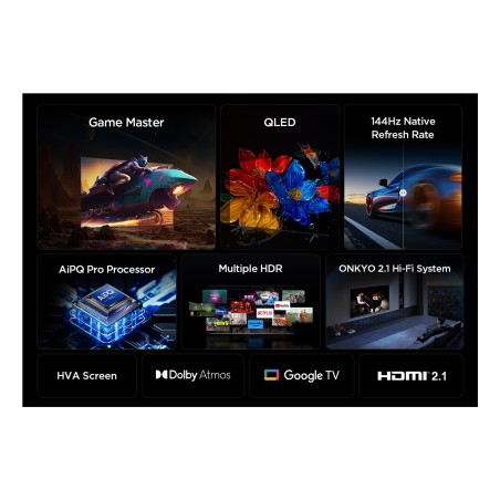 TCL P89K 65P89K TV 165,1 cm (65") 4K Ultra HD Smart TV Wifi Métallique 350 cd/m²