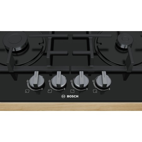 Bosch Serie 4 PNP6B6B90 plaque Noir Intégré 60 cm Gaz 4 zone(s)