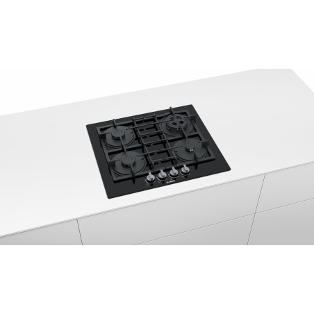 Bosch Serie 4 PNP6B6B90 plaque Noir Intégré 60 cm Gaz 4 zone(s)