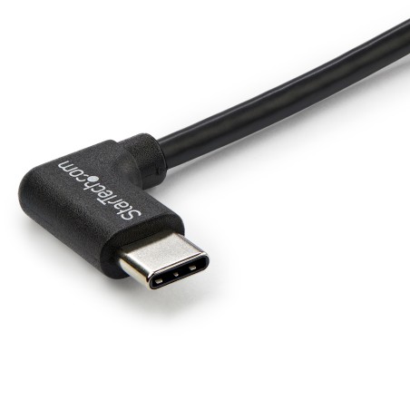StarTech.com Câble de Charge USB-C de 1m, Coudé à Droite, Charge et Synchronisation, 60W (3A) PD, Câble de Charge USB 2.0 pour O