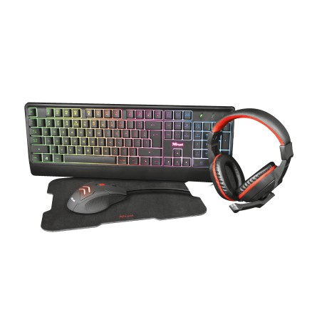 Trust Ziva clavier Souris incluse Gaming USB AZERTY Français Noir