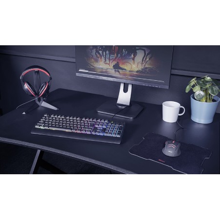 Trust Ziva clavier Souris incluse Gaming USB AZERTY Français Noir